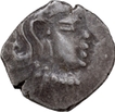 Skandagupta Silver Drachma Coin of Guptas of portrait type with Bull seated on the reverse.