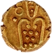   Degenerated Kali figure Gold fanam Coin of Indo-Dutch.