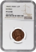 Extremely Rare PF 63 RB  NGC Graded Proof Copper Half Pice Coin of Victoria Queen of Calcutta Mint of 1862.