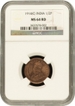NGC MS 64 RD Graded Bronze Half Pice Coin of King George V of Calcutta Mint of 1914.