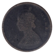 Extremely Rare Copper Half Anna Coin of Victoria Queen of Calcutta Mint of 1875.