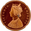 Extremely Rare NGC Graded Superb Proof Copper Half Anna Coin of Victoria Empress of Bombay Mint of 1878.