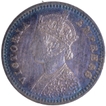 B incused Silver Two Annas Coin of Victoria Empress of Bombay Mint of 1894 with Multi-Colour Toning.