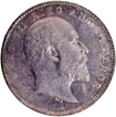 AUNC Silver Two Annas Coin of King Edward VII of Calcutta Mint of 1907 with Ghost Impression.