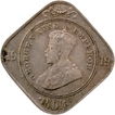 AUNC Cupro Nickel Two Annas Coin of King George V of Calcutta Mint of 1919 with toning.