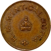 Brass Half Anna Token of HM Mint Calcutta.