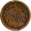 Copper Minimum Weight Half Rupee Coin Weight by Government India.