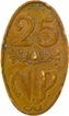 Brass Twenty Five Naya Paisa Cash Token of I.G. Mint of Alipore.
