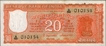 Twenty Rupees Banknote Signed by S. Jagannathan of Republic India of 1972.