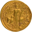 Gold Dinar Coin of Vasudeva I of Kushan Dynasty of Oesho type.