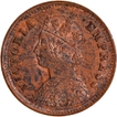 Uncirculated Copper Half Pice Coin of Victoria Empress of Calcutta Mint of 1897 with Clear Ghost Impression.