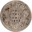 Silver Two Annas Coin of Victoria Empress of Calcutta Mint of 1878.