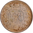 Silver Quarter Rupee Coin of King George V of Bombay Mint of 1915 with Toning.