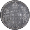 Silver Half Rupee Coin of King Edward VII of Calcutta Mint of 1906.