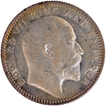 Silver Half Rupee Coin of King Edward VII of Calcutta Mint of 1906 with Toning.