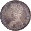 B Incused Silver One Rupee Coin of Victoria Empress of Bombay Mint of 1892.