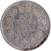 C  incused Silver One Rupee Coin of Victoria Empress of Calcutta Mint of 1898.