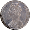 C  incused Silver One Rupee Coin of Victoria Empress of Calcutta Mint of 1898.