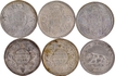 Silver and Nickel One Rupee Coins of King George VI of Bombay and Lahore Mint of Different Years.