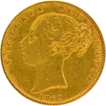 United Kingdom Gold Sovereign Coin of Victoria Queen of 1869.