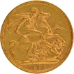 1893 Gold Sovereign Coin of Victoria Queen of United Kingdom.