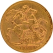 Gold Sovereign Coin of King Edward VII of United Kingdom of 1904.