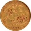 Gold Half Sovereign Coin of King Edward VII of United Kingdom of 1908.