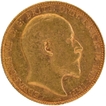 Gold Sovereign Coin of King Edward VII of United Kingdom of 1908.