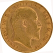 Gold Sovereign Coin of King Edward VII of United Kingdom of 1909.