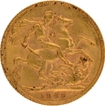 Gold Sovereign Coin of King Edward VII of United Kingdom of 1909.