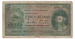 Cinco (Five) Rupias Banknote of Banco Nacional Ultramarino of Indo Portuguese of 1945.