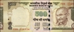Error Five Hundred Rupees Banknote Signed by Y V Reddy of 2008.