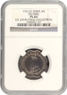 Rare PL 64 NGC Graded Proof Cupro Nickle Four Annas Coin of King George V of Calcutta Mint of 1921.