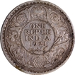 Silver One Rupee Coin of King George V of Bombay Mint of 1921 with Toning.