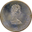 1976 Silver Ten Dollars Coin of Queen Elizabeth II of Canada.