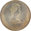 Silver Ten Dollars Coin of Queen Elizabeth II of Canada of 1976.