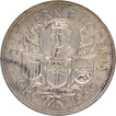Silver One Crown Coin of Queen Elizabeth II of Southern Rhodesia of 1953 of Zimbabwe.