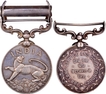 Pair of North West Frontier and Long Service Good Conduct Medals from Kumaon.