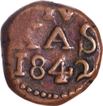 Indo-Danish Tranquebar Christian VIII  Copper Four Cash Coin 1842.