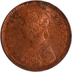 Copper One Twelfth Anna Coin of Victoria Empress of Calcutta Mint of 1899 with Toning.