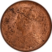 Uncirculated Copper Half Pice Coin of Victoria Empress of Calcutta Mint of 1895.