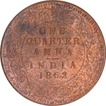 Uncirculated Copper One Quarter Anna Coin of Victoria Queen of Madras Mint of 1862.