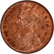 Gem Uncirculated Copper One Quarter Anna Coin of Victoria Empress of Calcutta Mint of 1891.