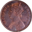 Copper One Quarter Anna Coin of Victoria Empress of Calcutta Mint of 1900.