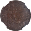 NGC Graded Rare type of Bombay Mint of Bronze One Quarter Anna Coin of King George VI of 1941.