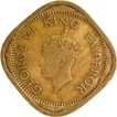 Scarce Large Four Nickel Brass Two Annas Coin of King George VI of Bombay Mint of 1944.