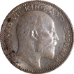 Scarce Silver Half Rupee Coin of King Edward VII of Calcutta Mint of 1910.