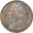 Scarce B Raised Silver One Rupee Coin of Victoria Empress of 1883 of Bombay Mint.