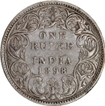 1898 (8 over 4) Rare Silver One Rupee Coin of Victoria Empress of Bombay Mint.
