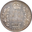 Silver One Rupee Coin of King Edward VII of Bombay Mint of 1907 with Toning.